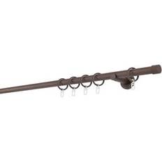 Effen kleur Gordijnaccessoires Curtain Rod Made To Measure 1-Barrel 20mm Cap 2cm H x 220cm W x 6.5cm D - Rust