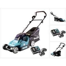 Makita Rasenmäher Makita DLM 382 RM2 Akku Rasenmäher 36 V 2x 18 V 38 cm 40 l 2x Akku 4,0 Ah Ladegerät Akku-Rasenmäher