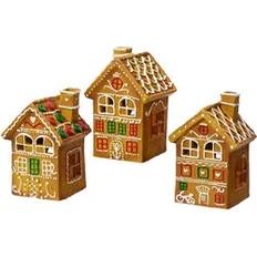 Kaemingk Pepparkakshus Brun 10,5x10,5x15,2cm Värmeljuslykta