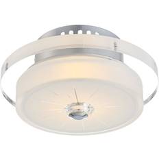 Cromo Plafoniere Globo Lighting Deckenleuchte Chrom Rund LED 10.5x20 cm Deckenfluter 20cm