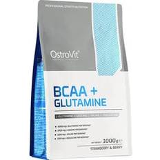 Blåbär Aminosyror OstroVit BCAA Glutamine Wild Strawberry Blueberry 1000 g