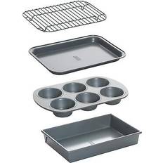 Chicago Metallic Non-Stick Toaster Bakeware Set 4-Piece Carbon Steel Oven Tray