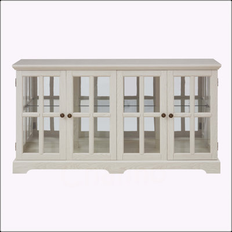 Winston Porter Antique Display with Doors 32.09 H x 59.06 W x 15.75 D Glass Cabinet