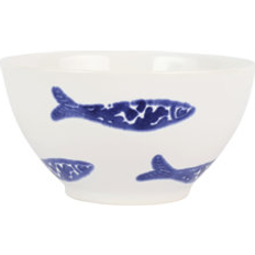 Breakfast Bowls Vietri Santorini Minnows Cereal in Bluewhite 16oz Breakfast Bowl
