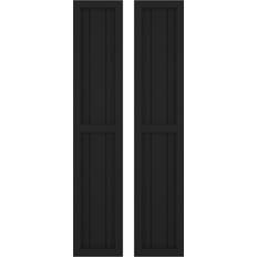 Windows Ekena Millwork Three Board Two Equal Panel Framed Board-n-Batten Shutters 10 1/2 W x 58 H Timber Window Shutter