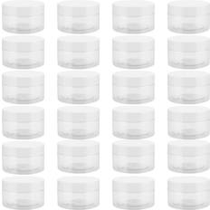 Plastburkar JEUIHAU Genomskinliga Plastburkar 24-pack 100 ml med Lock Köksbehållare 24st 0.1L