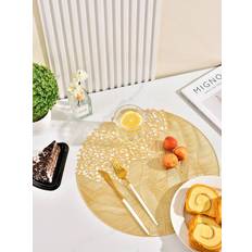 Shein PVC Tischset für Küchentisch Drinnen Outdoor Platzdeckchen Gold (38x38cm)