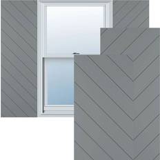 Windows Ekena Millwork True Fit Diagonal Slat Modern Style Fixed Mount Shutters 12 W x 77 H PVC Window Shutter