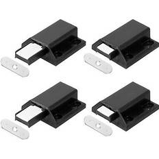 Building Materials Uxcell Glass Door Magnetic Touch Catch Latch Closure Plastic Black 4 Pcs - White Silver Tone - 5-8mm 4 Set