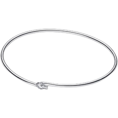 Pandora Transparent Bracelets Pandora Nova Lab-grown Diamond Open Bangle 0.25 carat tw 14k White Gold Clear 6.9 in