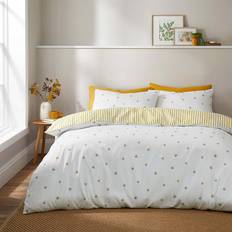 Dunelm Printed Bee & Pillowcase Set - Duvet Cover Yellow (200x200cm)