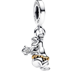 Pandora Disney 100th Anniversary Baloo 0.009 ct tw Lab-created Diamond Dangle Charm Silver/gold One
