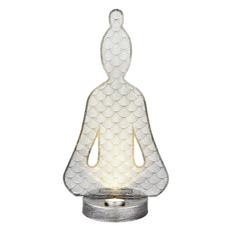 Solarleuchte Garten Buddha 36cm Solarlampe Außen Leuchte Solar mit Pflegetuch Tischlampe 36cm