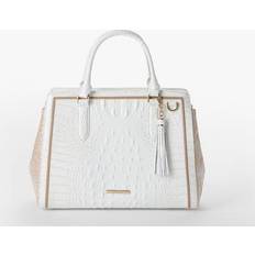 Brahmin Finley Large Leather Satchel - White