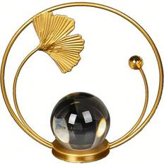 Shein EuropeanStyle Luxury Crystal Ball Metal Tortoise Leaves Ornaments Decorative Item