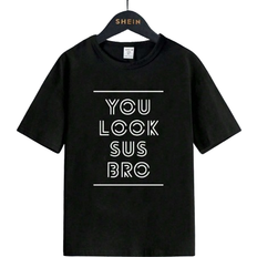 Shein Boys Casual Basic Round Neck Short Sleeve TShirt With Simple Letter Slogan Print