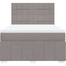 vidaXL Ramsäng Med Madrass Taupe 140x200 cm Tyg Kontinentalsäng