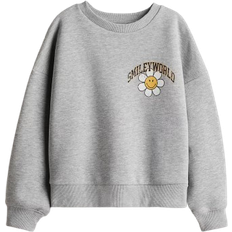 H&M Grey Print Motif Sweatshirt - Grey