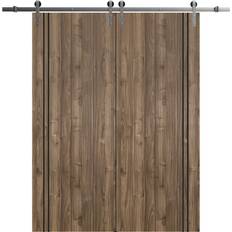 Doors SartoDoors Sturdy Double Barn 48 84 with Planum 0016 Walnut 13FT Sliding Door (x)