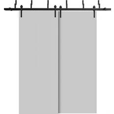 Doors SartoDoors Closet Barn Bypass Doors 60 80 inches Planum 0010 Matte Grey Sliding Door (x)