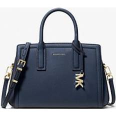 Michael Kors MK Laila Small Pebbled Leather Satchel - Blue