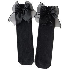 Shein 1pair Solid Color 3d Butterfly Shaped Straight Kid's Socks