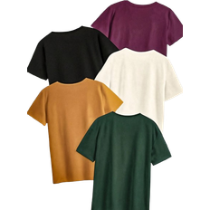 Shein Relaxiva Plus Size Round Neck Short Sleeve Solid Color T-Shirt