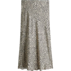 Hohe Taille Röcke H&M Midi Skirt - Light Beige/Leopard Print