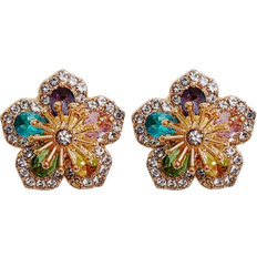 Shein Rhinestone Flower Design Stud Earrings