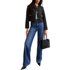 Women - Wool Jackets New Look Boucle Cropped Jacket - Black