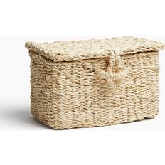 H&M Lidded Seagrass Storage - Beige Basket 25cm