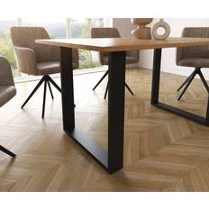 Møbler DeLife Edge 140 x 90 S Akazie Natur Kufe Schwarz Esstisch