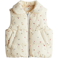 Västar Barnkläder H&M Flicka Pufferväst Med Tryck - Beige