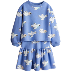 98/104 Sonstige Sets H&M Sweatshirt & Skirt Set 2-piece - Blue/Birds (1273362002)