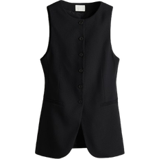 Slim-fit Westen H&M Long Suit Waistcoat - Black