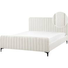 Beliani LUNAN Tweepersoonsbed Wit Bouclé