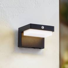 Lindby LED Solcellelampe Eleazar Sort Sensor Dæmpbar Vægarmatur