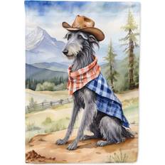 Carolines Treasures Scottish Deerhound Cowboy Welcome House Flag 40 x 28 in