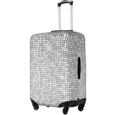 Silver Luggage Tags Xecao Silver Mosaic Print Elastic Luggage Cover X-Large