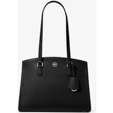Guld/Mässing Toteväskor Michael Kors Chantal Medium Pebbled Leather Tote Bag - Black