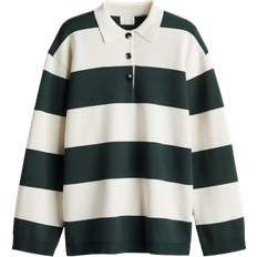 H&M Fine-Knit Polo Sweater - Green