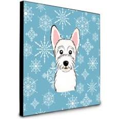 Fibre Wall Decorations Carolines Treasures Snowflake Westie Artwork Panel 8 x 8 x 0.625 Wall Decor