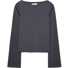 Stradivarius STR Sculpt Flare Sleeve Top - Grey