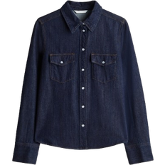 Druckknöpfe Hemden H&M Denim Shirt - Dark Denim Blue