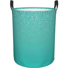 Turquoise Laundry Baskets & Hampers Zccfswm Turquoise Glitter Waterproof Laundry Basket