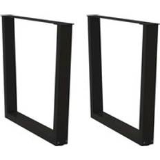 vidaXL Dining Legs V-Shape 2 pcs Black 90 x 72-73.3 cm Steel Table Leg