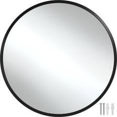 tectake Rundt Spejl Fiona Aluminiumsramme 60 cm Vægspejl