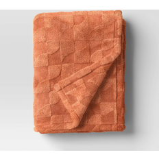 Room Essentials Geometric Jacquard Faux Blankets Brown (152.4x127cm)