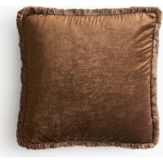 H&M Fluwelen Kussenhoes Met Franje 50x50 Beige