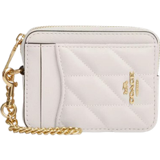 Coach Zip Card Case - Novelty Leather/Gold/Chalk